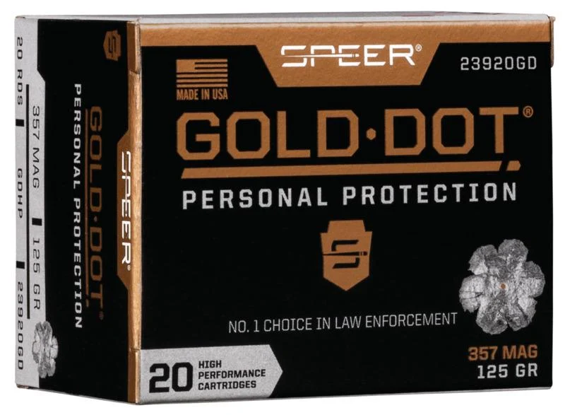 Speer Gold Dot Handgun Ammunition .357 Mag 125 gr HP 1450 fps 20/ct