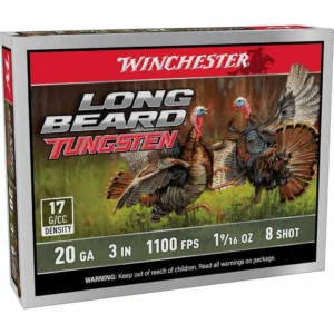 Winchester Long Beard Tungsten Shotshell 20ga 3" 1-9/16oz 1100 fps #8 5/ct