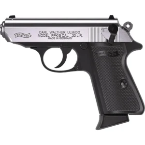 Walther PPK/s Handgun .22 LR 10rd Magazine 3.3" Threaded Barrel Two-Tone Black Stainless