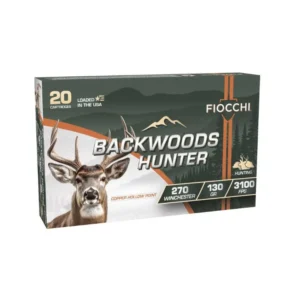 Fiocchi Backwoods Hunter Rifle Ammunition 270 Win 130gr HP 3100 fps 20/ct