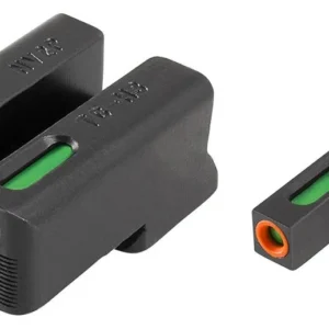 Truglo TFX Pro Tritium/Fiber-Optic Day/Night Sights Fit Novak LoMount cut .270 front / .500 rear - Orange Outline Front/Rear Green