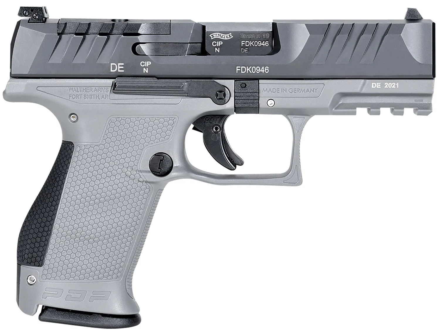 WALTHER PDP 9MM CMPCT 4" PSTL GRY/BLK 2-15RD MAGS