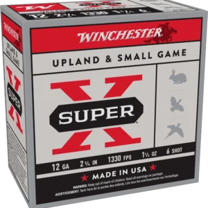 WINCHESTER SUPER X HIGH BRASS 12GA 23/4 #6 1-1/4OZ 25RD BX 250RD CASE