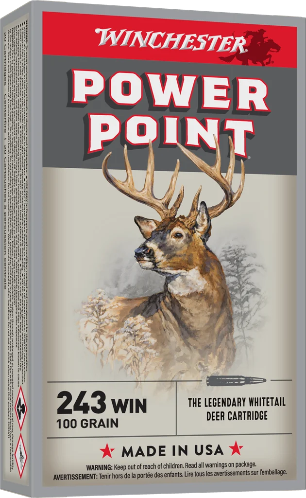 WINCHESTER SUPER X POWER POINT 243WIN 100GR 20RD BX 200RD CASE