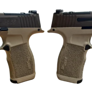 SIG SAUER P365X TWO TONE TAN 9MM PSTL 3.1" BBL 2-12RD MAGS, OPTC PLTE COVER
