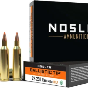 Nosler 22-250 Remington Ammunition Varmint NOS61044 40 Grain Lead Free Ballistic Tip 20 Rounds