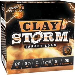 CLAY STORM 20 GAUGE 2-3/4'' 7/8OZ #8 SHOT 1210 FPS 25/BOX