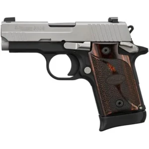 P938 MICRO 9MM LUGER 3'' BBL (1)6RD(1)7RD ROSEWD GRIPS 2-TONE