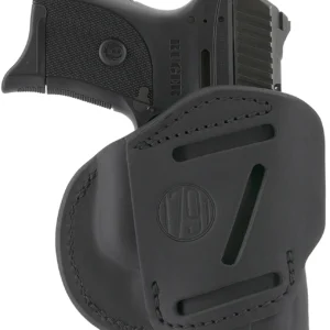 1791 Gunleather 4WH4SBLL 4-Way IWB/OWB Size 04 Stealth Black Leather Belt Clip Compatible w/Glock 26/Springfield XD/XDS/S&W M&P Shield Plus Left Hand
