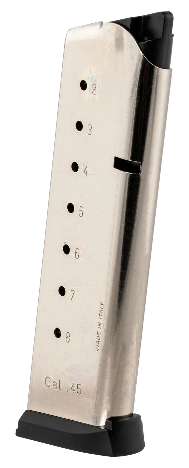 Mec-Gar MGCG4508NPF 1911 Government 8rd 45 ACP, Nickel Stainless Steel