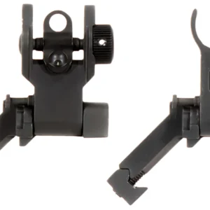 Aim Sports MT45FS AR Low Profile 45 Degree Flip-Up Sight Set  Black Anodized 45 Degree Low Profile for AR-15
