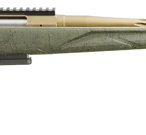 Ruger 46947 American II Predator Full Size 7mm PRC 3+1 22" Burnt Bronze Cerakote Spiral Fluted Threaded Barrel & Alloy Steel Receiver w/Picatinny Rail, Green Splatter Adj LOP Synthetic Stock