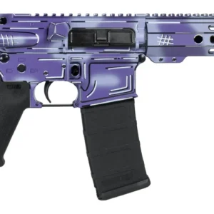 Shark Coast Tactical SCC06278APUR-P Anime-15 Purple 5.56 NATO 30+1 10.50" Black Nitride Threaded Barrel, Purple Cerakote Aluminum Receiver w/Picatinny Rail, M-LOK Handguard, Polymer SB Tactical SBA3 B