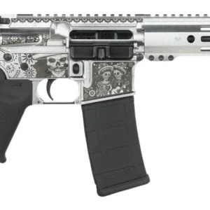 Shark Coast Tactical SCC07374DOD-P Day of the Dead  5.56 NATO 30+1 10.50" Black Nitride Threaded Barrel, Aluminum Laser Engraved Receiver w/Picatinny Rail, M-LOK Handguard, Polymer SB Tactical SBA3 Br