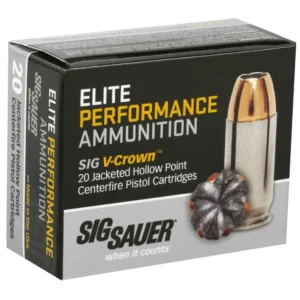 SIG SAUER V-CROWN 380ACP 90GR JHP 20RD BX 200RD CASE