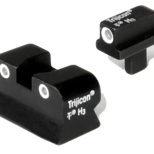 Trijicon 600145 Bright & Tough Night Sights  Green/Tritium White Outline Front Sight-Green/Tritium White Outline Rear Sight Colt 1911 0.055 Tang