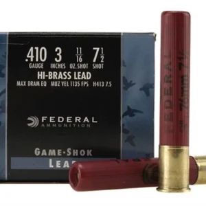 Federal 410 Bore Ammunition Game-Shok H41375 3" #7.5 Shot 11/16oz 1135fps Case of 250 Rounds