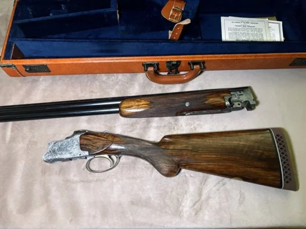 Rare 1958 Belgian Browning Superposed Grade V (Diana) 20 Gauge | Felix Funken Engraved | Original Tolex Case & Papers