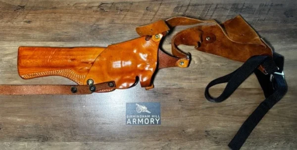 SOLD!!! 1988 Smith & Wesson Model 629-1 Stainless .44 Mag 8-3/8″ | Original Factory Box & Paperwork | Leather Shoulder Holster | Wood & Pachmayr Grips | Speedloaders