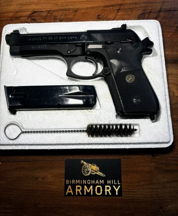 Used Taurus PT-99 9mm Stainless/Blued | Adjustable Target Sights | Original Box & Paperwork | Pachmayr Rubber Grips | Excellent Condition