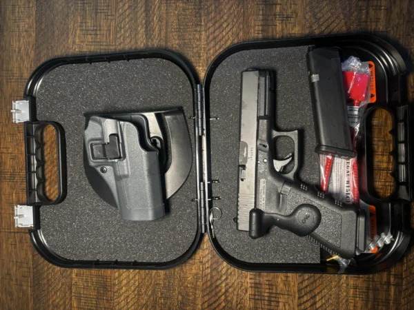 Glock 17 Gen 4 9mm | Crimson Trace LaserGrip | Blackhawk OWB Holster | Factory Box & Papers | Two 17-RD Mags