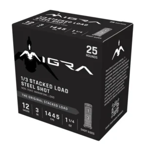 Migra Waterfowl Steel Stacked Load Shotshell 12ga 3" 1-1/4oz 1445 fps #1 & #3 25/ct
