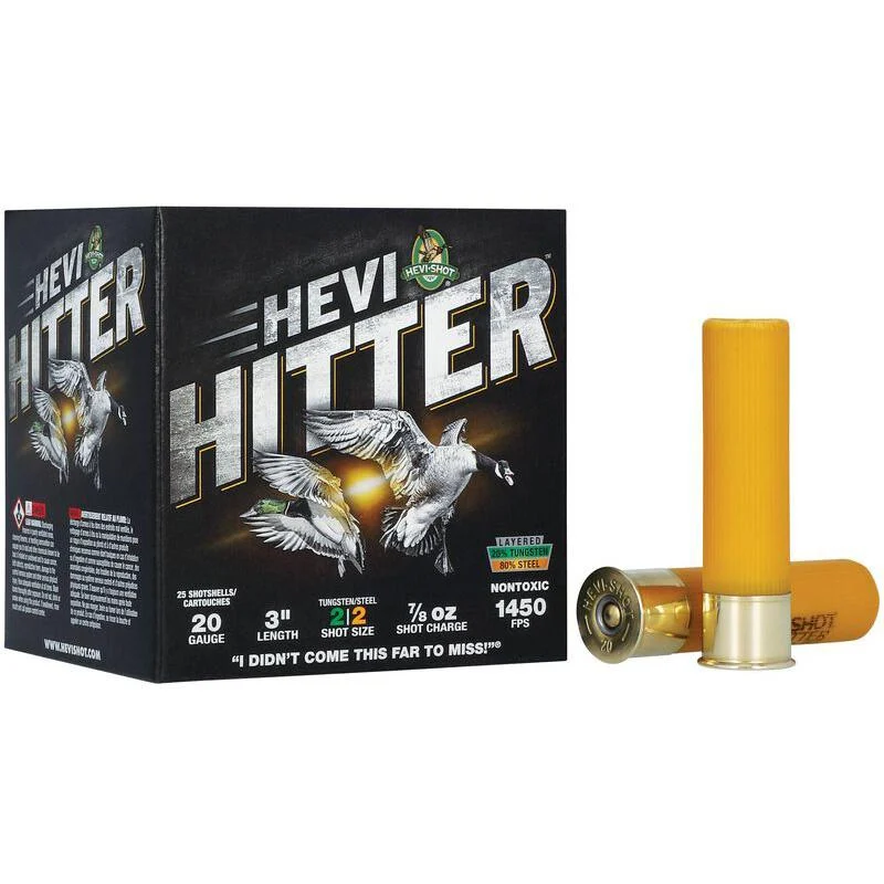 HEVI-Shot HEVI-Hitter Tungsten/Steel Shotshells 20ga 3" 7/8oz 1450 fps #2 25/ct