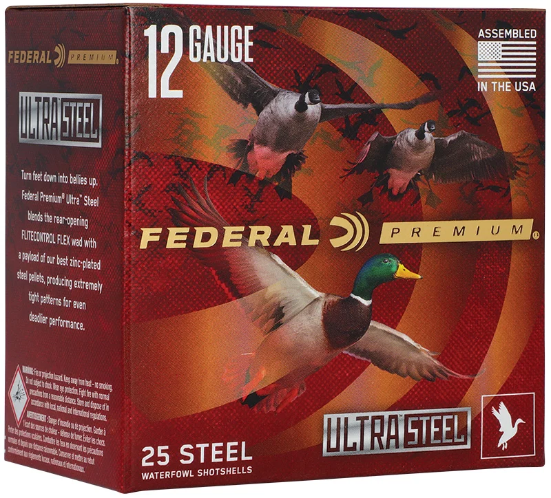 FEDERAL 12GA 3 1/2" 1 1/2OZ 2 & 4 1500 FPS "ULTRASTEEL" 25 RD/BX 10 BX/CS